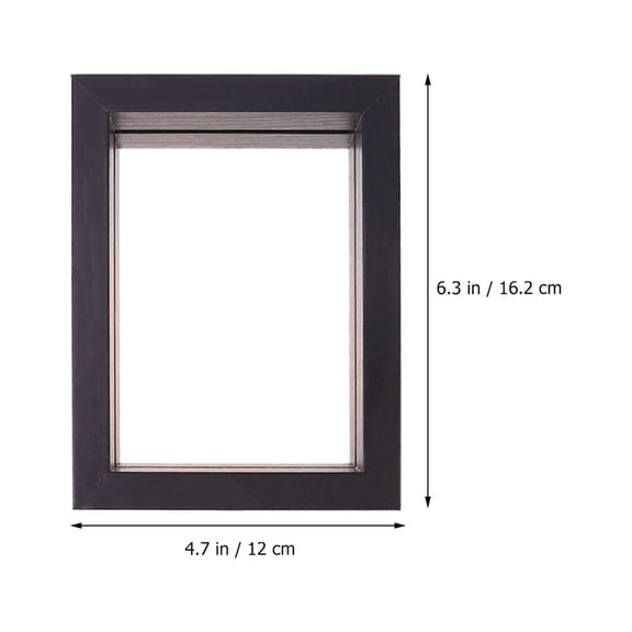 Milisten 1pc Double Sided Photo Frame Black Embossed Glass Wooden Frame for 16x12 Pictures and Pressed Flowers