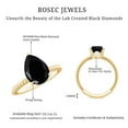 thumbnail image 5 of Pear Shaped Created Black Diamond Solitaire Ring with Moissanite - 8X10 mm, 18K Yellow Gold, US 5.00, 5 of 8