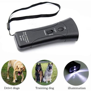 Ultrasonic Dog Chaser & Anti-Barking Training Device – LED Flashlight – For All Breeds