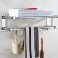 thumbnail image 4 of Large Towel Rack with Shelf large towel rack Stainless Steel Double Towel Bar Dual Hanger Storage Organizer Wall Mount, Without Hook, 4 of 7