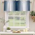 thumbnail image 3 of 2 Panels Dark Blue White Ombre Valance for Windows, Abstract Art Modern Blue Gradient Light Filtering Kitchen Curtains, Rod Pocket Window Treatment Curtain Valances for Living Room Bedroom, 54"x18", 3 of 9