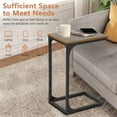 thumbnail image 6 of YRLLENSDAN C Shaped End Table for Couch Slim Side Table C Side Table Small Sofa Table with Adjustable Feet Tiny End Tables for Small Spaces, Brown 2 Pack, 6 of 7
