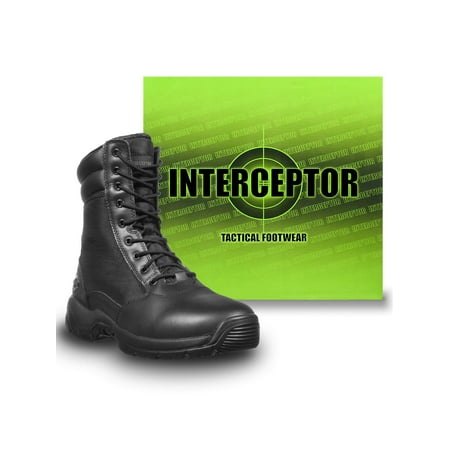 Interceptor Men's Kentin Zippered Tactical Work Boots, Black