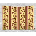 thumbnail image 1 of Floral Tapestry, Red Flourishing Spring Flowers on Vertical Striped Background Romantic Artwork, Wall Hanging for Bedroom Living Room Dorm Decor, 80W X 60L Inches, Burgundy Yellow, by Ambesonne, 1 of 1