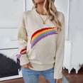 thumbnail image 6 of Wancir Women’s Graphic Sweater Casual Knit Pullover Drop Shoulder Long Sleeves Crewneck Soft Jumper Tops, 6 of 9