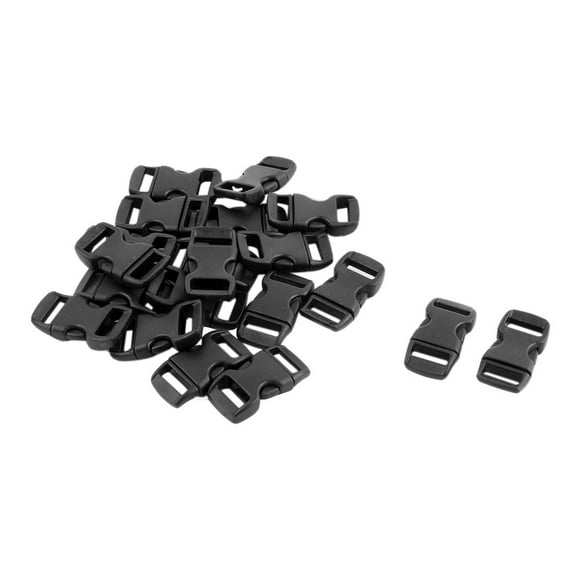Unique Bargains Plastic Side Quick Release Clasp Buckles Webbing Strap Black 0.43'' Width 20 Pcs