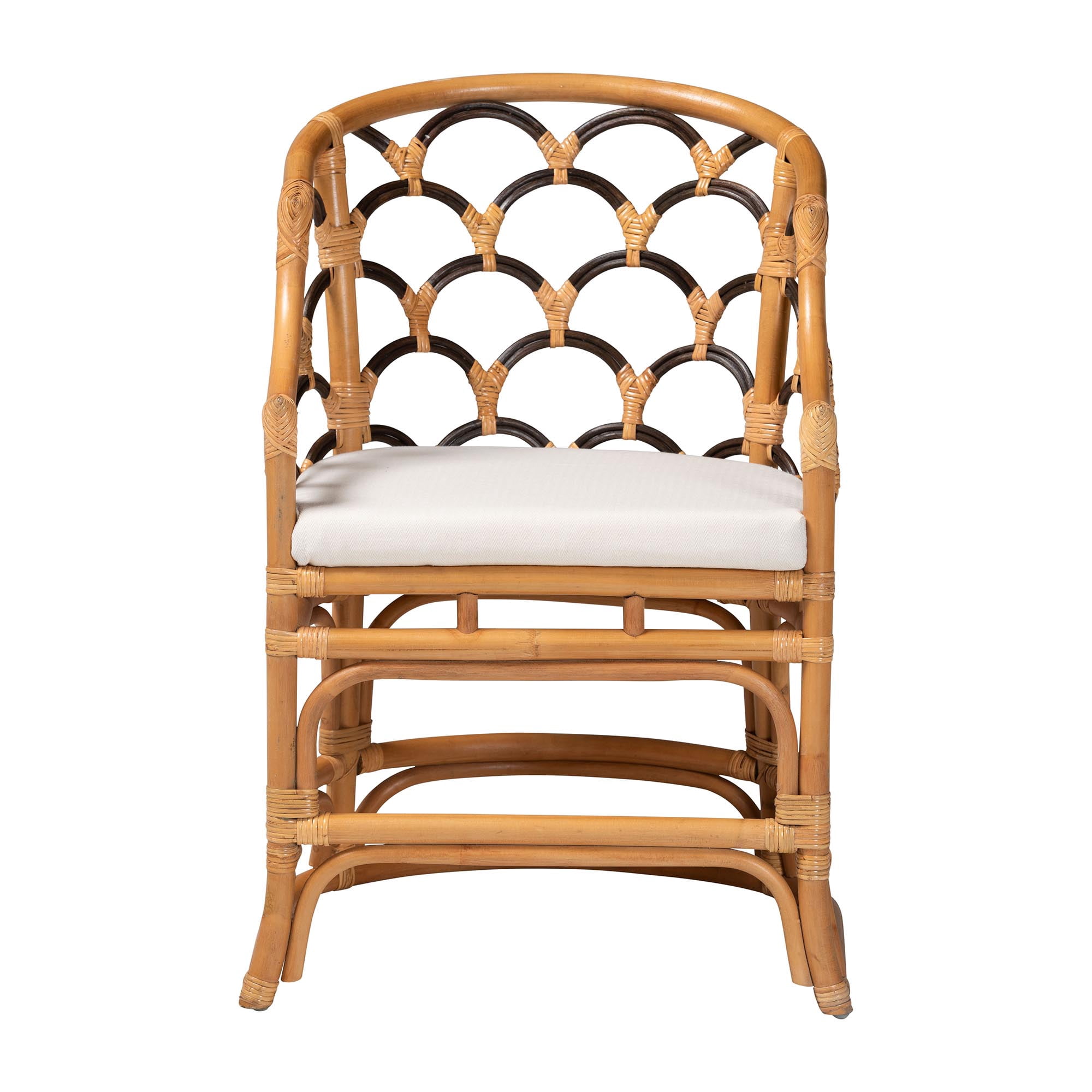 bali & pari Veneto Boho Dining Chair, Dining Height, Light Honey
