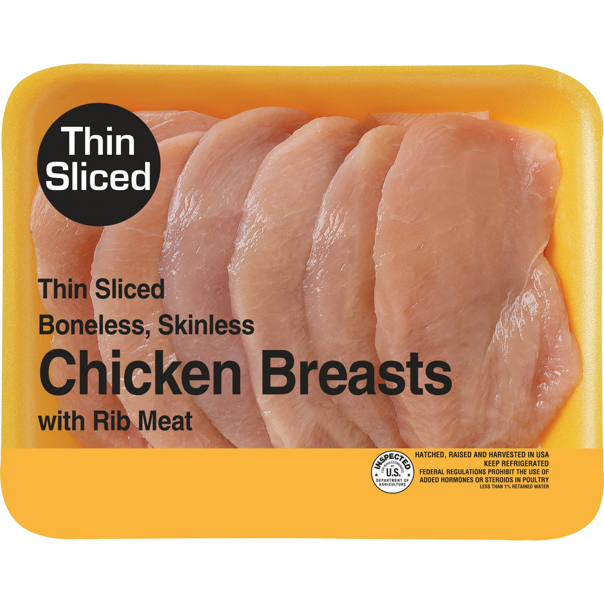 Freshness Guaranteed Thin-Sliced Boneless Skinless Chicken Breasts, 0.8 - 3.5 lb Tray