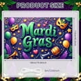 thumbnail image 2 of Colorful Design Mardi Gras Banner Masquerade Masks Carnival Display Festive Balloons Golden Stars Festive Backdrop for Carnival Party Festive Celebration Masquerade Event, 2 of 9