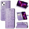 thumbnail image 1 of Funda Cartera FOXDOCK para iPhone 13 , Flip PU con Relieve de Gatos y Perros, Tarjetero y Soporte, 1 of 6