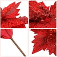 thumbnail image 2 of Gymnture christmas 6Pcs Glitter Poinsettia Flowers with Clips for Xmas Decor, 2 of 11