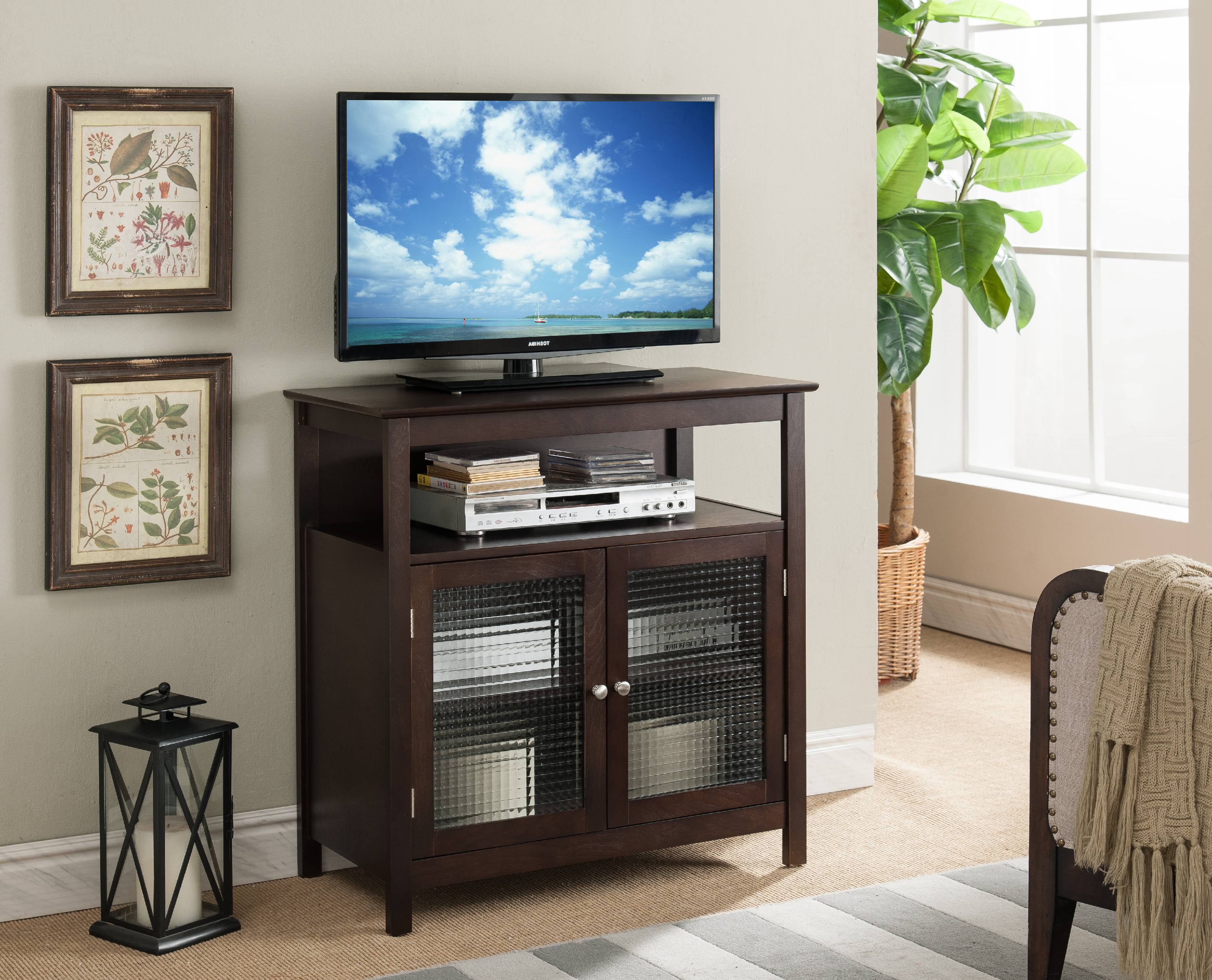 Kamila 32 Walnut Wood Contemporary Entertainment  Center 