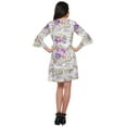 thumbnail image 3 of Moomaya Printed Ruffle Style Above Knee Length Bridesmaid Robe Rayon Bathrobes, 3 of 5