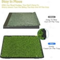 thumbnail image 4 of Dog Grass Pad with Tray,Reusable Training Pad with Replaceable Artificial Grass,Quick Absorbent Indoor Portable Dog Patio Potty,Washable Pee Pad For Puppy (Black Tray + 2 Grass Pads for Replacement), 4 of 8