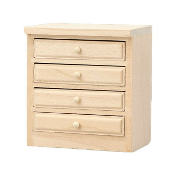 lixuesong 1/12 Dollhouses Kitchen Cabinet With Openable Door/Drawer Unfinished Wood Miniature Furniture For Realistic Scene Displa