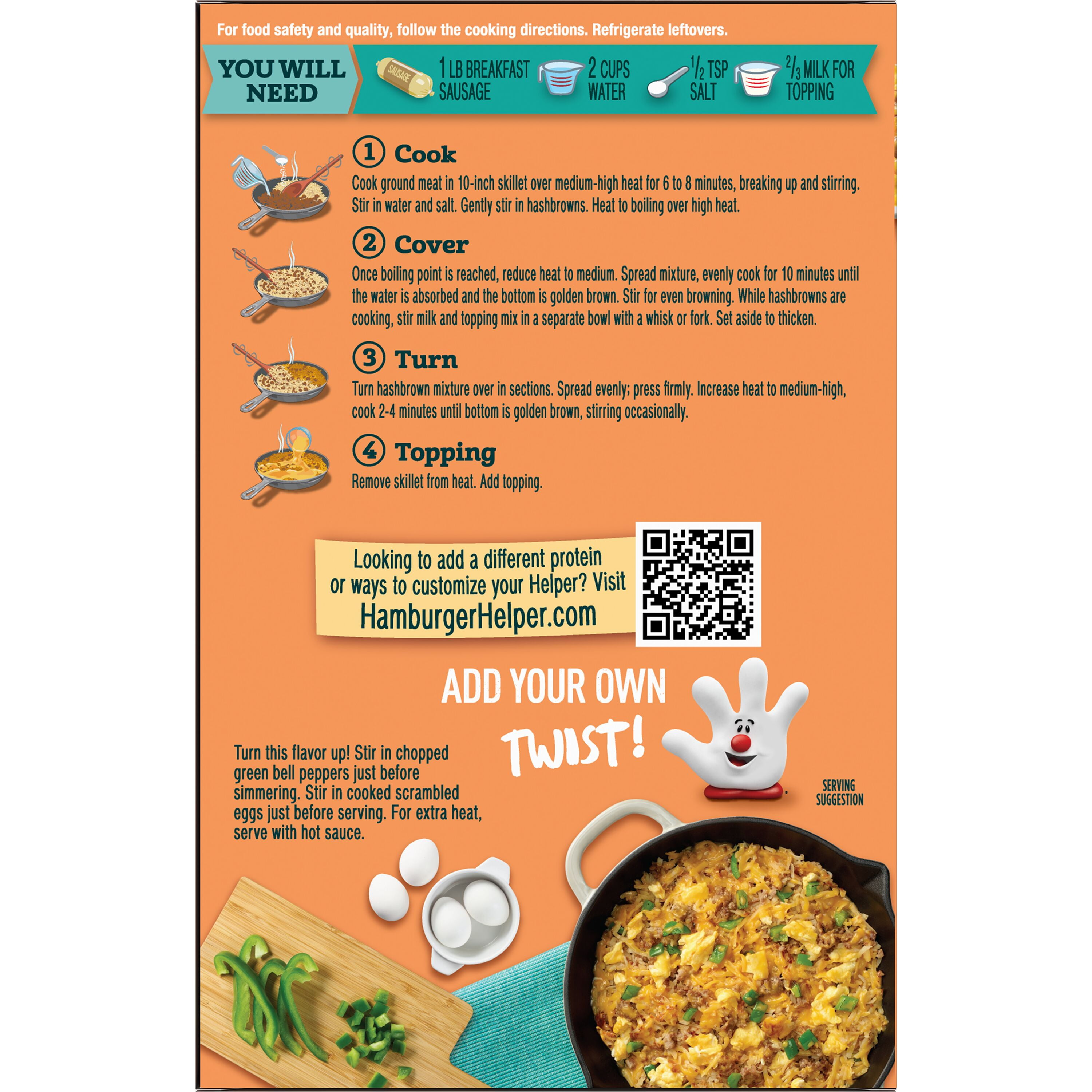 Hamburger Helper Cheesy Hashbrown with Real Cheese, 5.5 oz Box