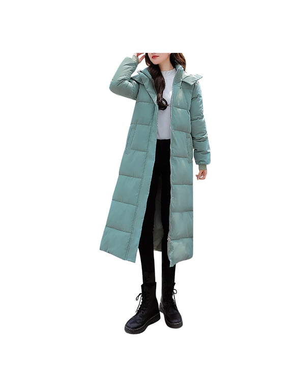 Reduced Price Womens Clothing ! BVnarty Long Sleeve Solid Color Shacket Jacket Casual Hooded Neck Lightweight Womens Winter Coat Buttons Zipper Long Down Cotton Jacket Plus Size Sueras Mujer Black XL