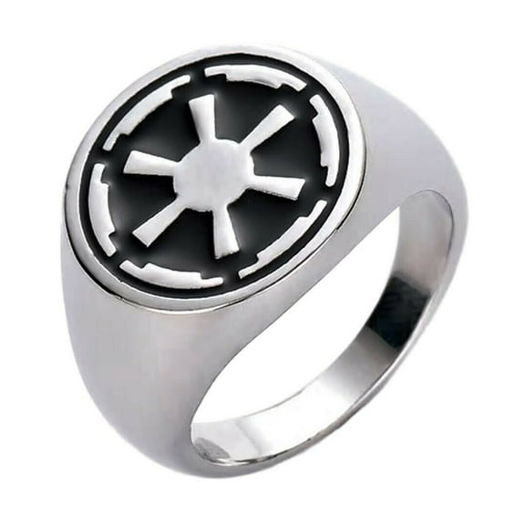 Star Wars Imperial Force Logo Stainless Steel Band Ring Size 8