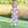 thumbnail image 5 of Kids Girls Bunny Print Sleeveless Jumpsuit Easter Romper Purple Harem Soft Stretchy Kids Clothes 2T,Size 2 T, 5 of 7