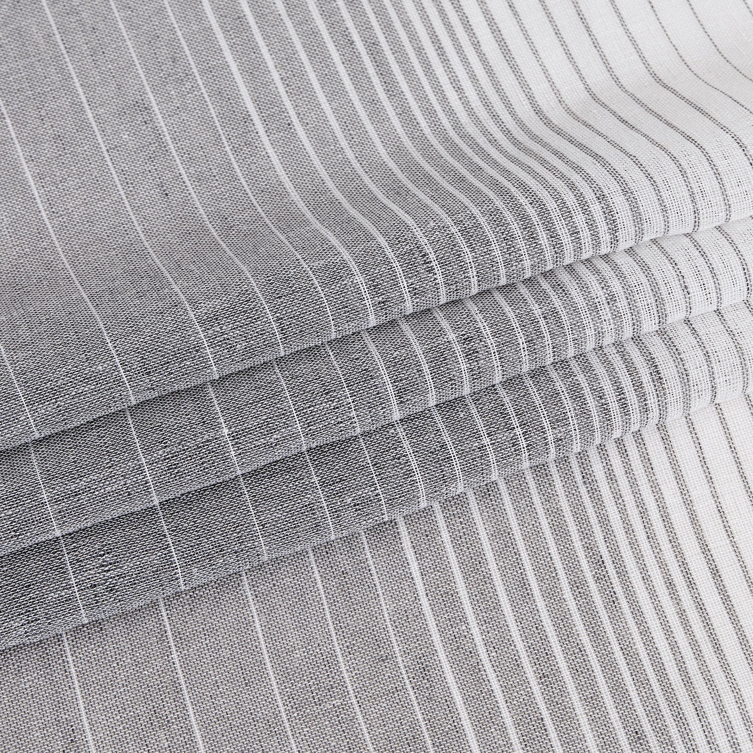 Dainty Home Linea Grey 3D Ombre Textured Weaved Linen Look Ombre Striped Designed Shower Curtain 70 x 72