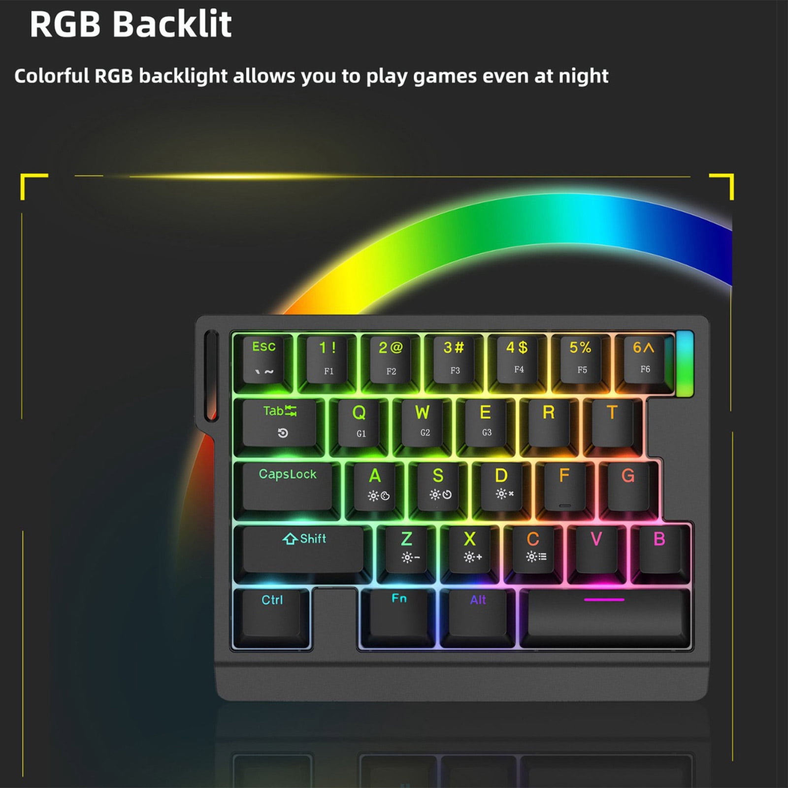 Switches Keyboard Backlit Hot Swappable Gaming Mechanical Single Handed Keyboard Replacement