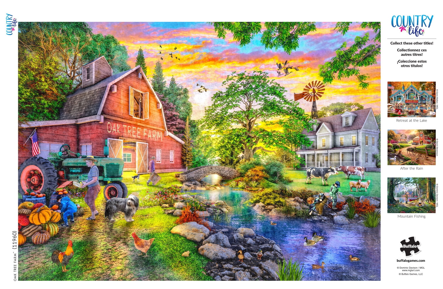 Buffalo Games 1000-Piece Country Life Oak Tree Farm Jigsaw Puzzle