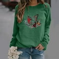 thumbnail image 2 of Hpapadks Sweatshirt for Women Casual Long Sleeve Letter Graphic Print Loose Round Neck Shirts Tops Hoodies for Women Green XL, 2 of 3