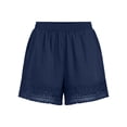thumbnail image 5 of Alkepwun Womens Athletic Shorts 100% Cotton Solid Plus Size Lace Trim Elastic High Waisted Shorts Summer Casual Loose Vacation Beach Lounge Bohe Shorts, 5 of 8
