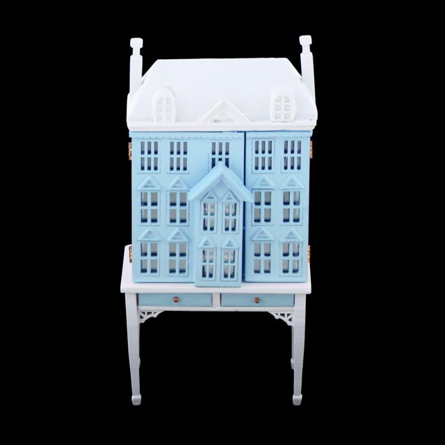 1:12 casa de de de vitrina de casas de miniatura accesorios de librería Mini muebles decoración accesorios de Azul Hugo gabinete de casa de muñecas en miniatura