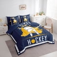 thumbnail image 2 of Erosebridal Ice Hockey Gamer Bedding Comforter Set 7-Piece for Kids Boys,Teens Sport Theme King Bedding Sets,Navy Blue Reversible,Breathable Home Decor, 2 of 6