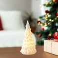 thumbnail image 5 of 5-Inch Mini White Christmas Tree with Warm-White LED Lights - Small Xmas Decor with Lights - DIY Tabletop Little Christmas Tree, Christmas Table Lamps Ornaments, Battery Operated, 5 of 5