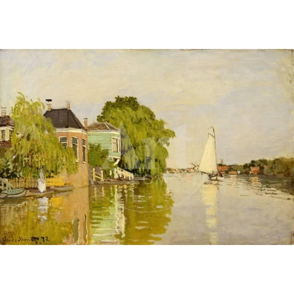Houses on the Achterzaan, Scenic Unframed Art Print Wall Art by Claude Monet Sold by Art.Com