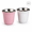Pink and white, variant on 2 Pack Mini Stainless Steel Tea Cups, Food Grade 304 Double Wall Water Cups, Simple Portable Drink Cups with Smooth Rim and Non-Slip Bottom for Tea, Water, Coffee and Daily Use