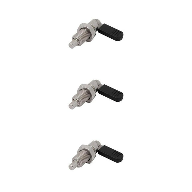 VONKY Stainless Steel L Type Indexing Plungers Fine Thread Locking Bolts Silver M12-6 3Set