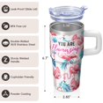 thumbnail image 3 of Flamingo Insulated Tumbler with Handle 20OZ Stainless Steel Coffee Mug Travel Cup Leak Proof Double Wall Vacuum Design Perfect Gifts for Women Girls on Birthday Christmas Summer, 3 of 6