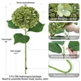 thumbnail image 4 of Flor artificial ZYTUYO, hortensias verdes de seda, 50 cm, 5 unidades, 4 of 9