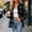 *Dark Gray, variant on Women's Lapel Collar Long Sleeve Plaid Button Down Shirt,Casual Loose Check Blouse Dark Gray,Women's Plus M