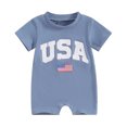 thumbnail image 2 of TopLLC Combinaisons d'Été pour Enfants Garçons et Filles Bébé Bouton Manches Courtes Col Rond Mignon Shorts Unis Combinaisons Enfant Polyester Combinaisons, 2 of 4