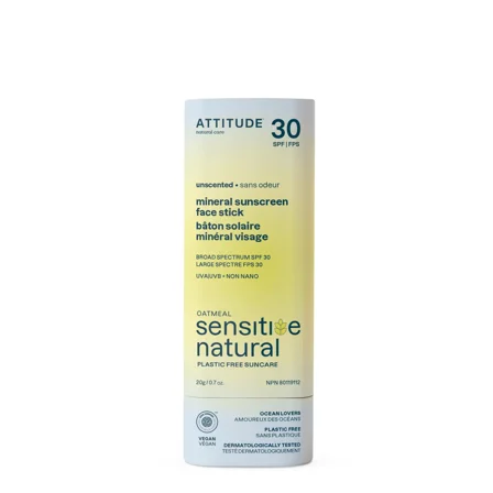 Attitude Unscented Mineral Sunscreen for Face, 1.7 oz