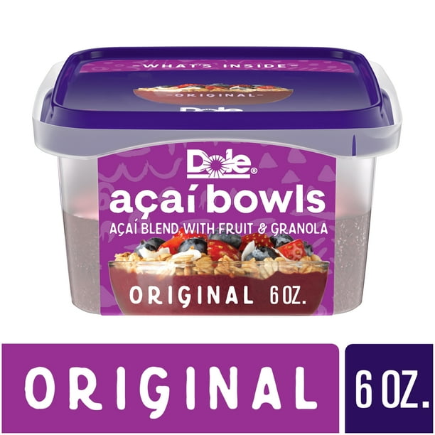 Dole Original Acai Bowl, Frozen Acai Bowl with Fruit and Granola, 6 Oz