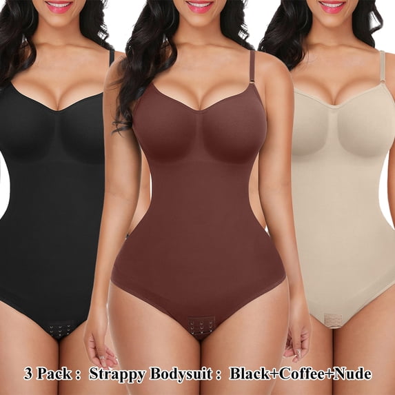 LilyLLL Womens Waist Trainer Shapewear Crotchless Thong Bodysuits Tummy Control Butt Lifter Body Shaper