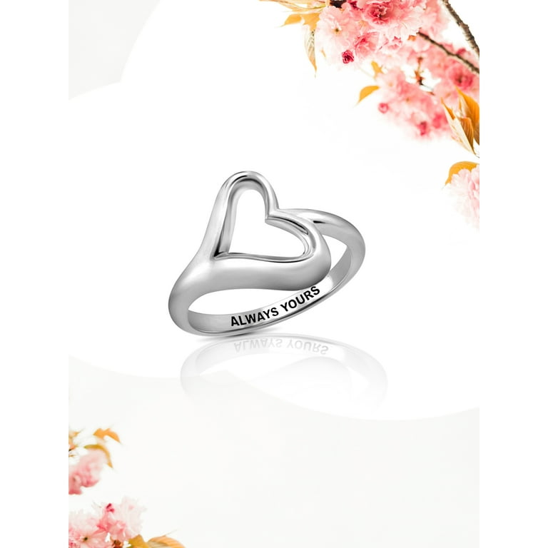 ☆nff☆ silver925 heart logo wide ringsilver nff1 JewelersClub 0.925 Sterling Silver Heart Friendship Ring for