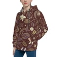 thumbnail image 2 of Lsque Coffee and Flowers Patten Youth Hoodie Sweatshirt Pullover with Kangaroo Pocket Boys and Girls Hoodie Warm Hoodie for Kids-Large, 2 of 6