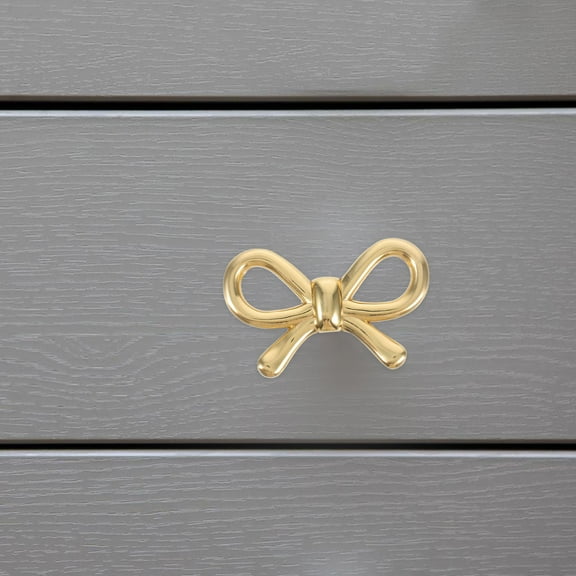 PTOOTP Vintage Brass Bow Handle Easy Install for Drawers and Cabinets