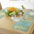 thumbnail image 4 of Teal and Lime Placemats Set of 4 Ombre Mandala Ethnic Pattern with Flower and Petals Hippie Style Art, Washable Fabric Place Mats for Dining Room Kitchen Table Decor,Teal Lime and White, by Ambesonne, 4 of 6