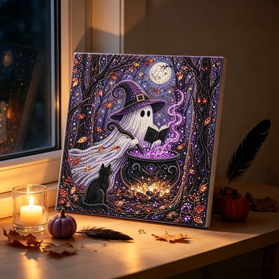 Halloween Diamond Art Kits, Pearl Art Kits for Adults, DIY Wall Decor for Party Gifts, 8.2"