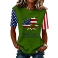 thumbnail image 2 of Youpwaven Women's 250th Anniversary USA Graphic T-Shirt, 2026 "We The People" Mismatched Sleeve Tee, Patriotic Ripped Flag Celebration Shirt, Independence Day Apparel, 2 of 6