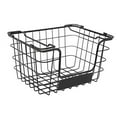 thumbnail image 4 of BirdRock Home Stacking Wire Market Baskets with Chalk Label - Set of 2 - Black, 4 of 9