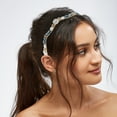 thumbnail image 3 of Unique Bargains Rhinestone Vintage Wavy Headband Faux Pearl Headband Women Hairband Navy Blue, 3 of 7