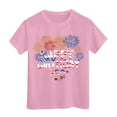 thumbnail image 4 of mgoYE USA Navy 250th Anniversary Gifts Boys Girls Boys American Flag Shirt 4th of July T-Shirt Patriotic Short Sleeve Tee USA Flag Stripe Star Summer Blouse Tops(Pink,9-10 Years), 4 of 5